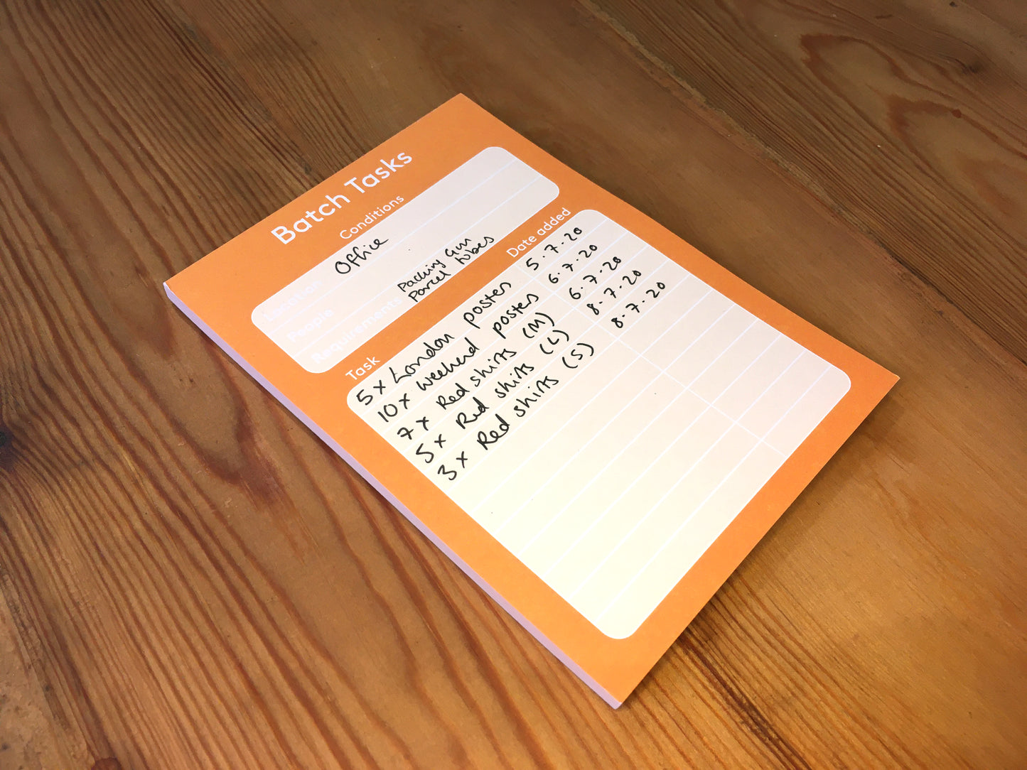 Today's tasks