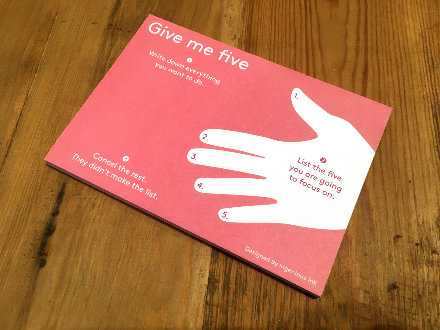 Give me five notepad