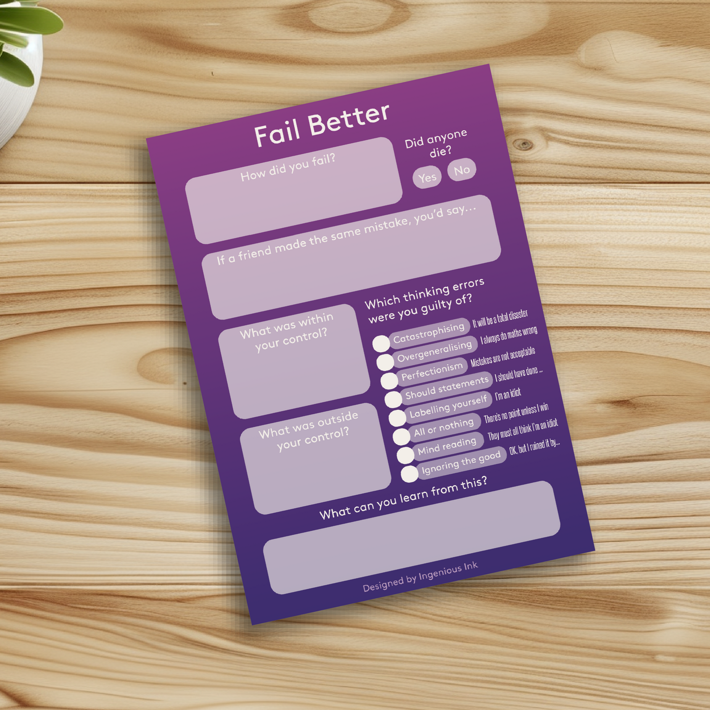 Fail better notepad