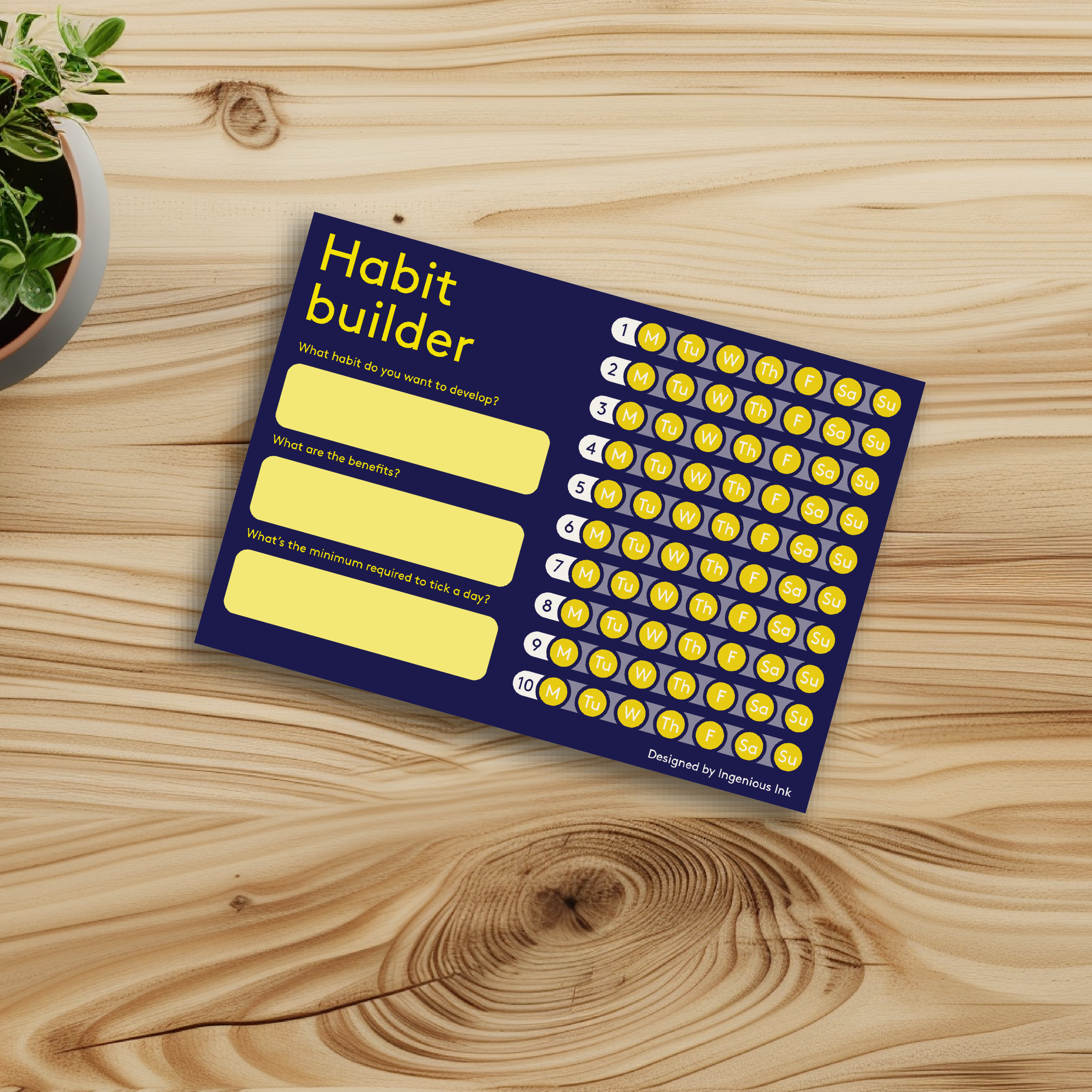 Habit Builder notepad