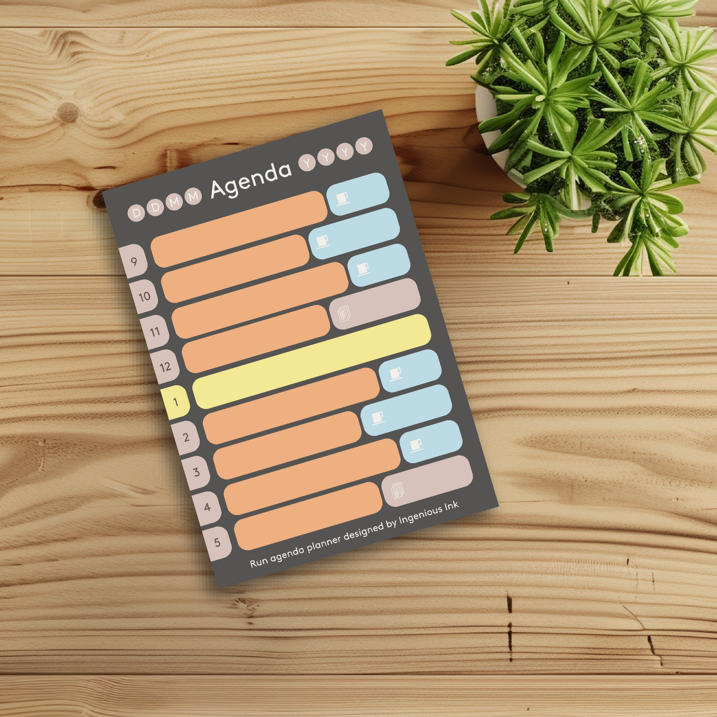 Run agenda notepad