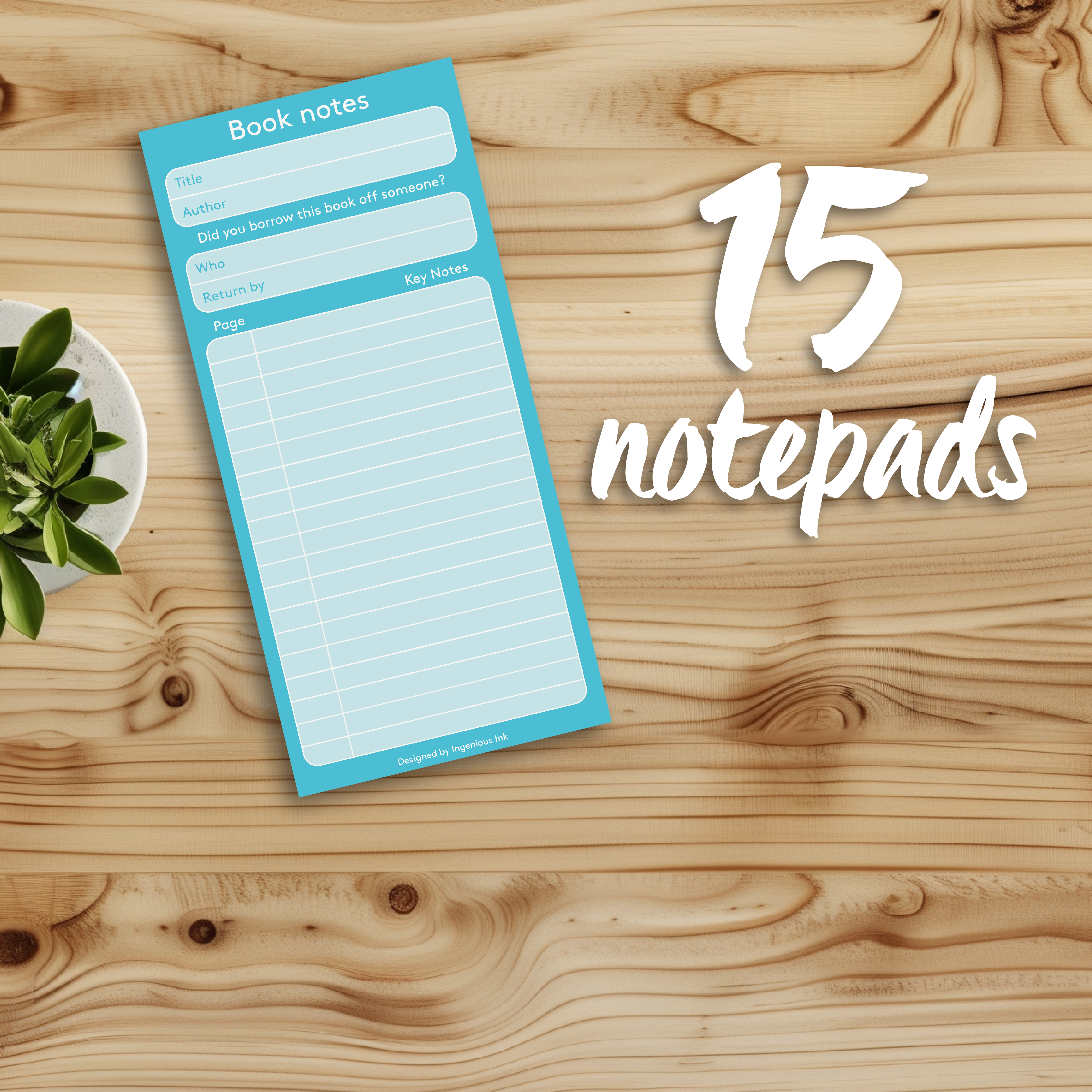 Book Notes notepad