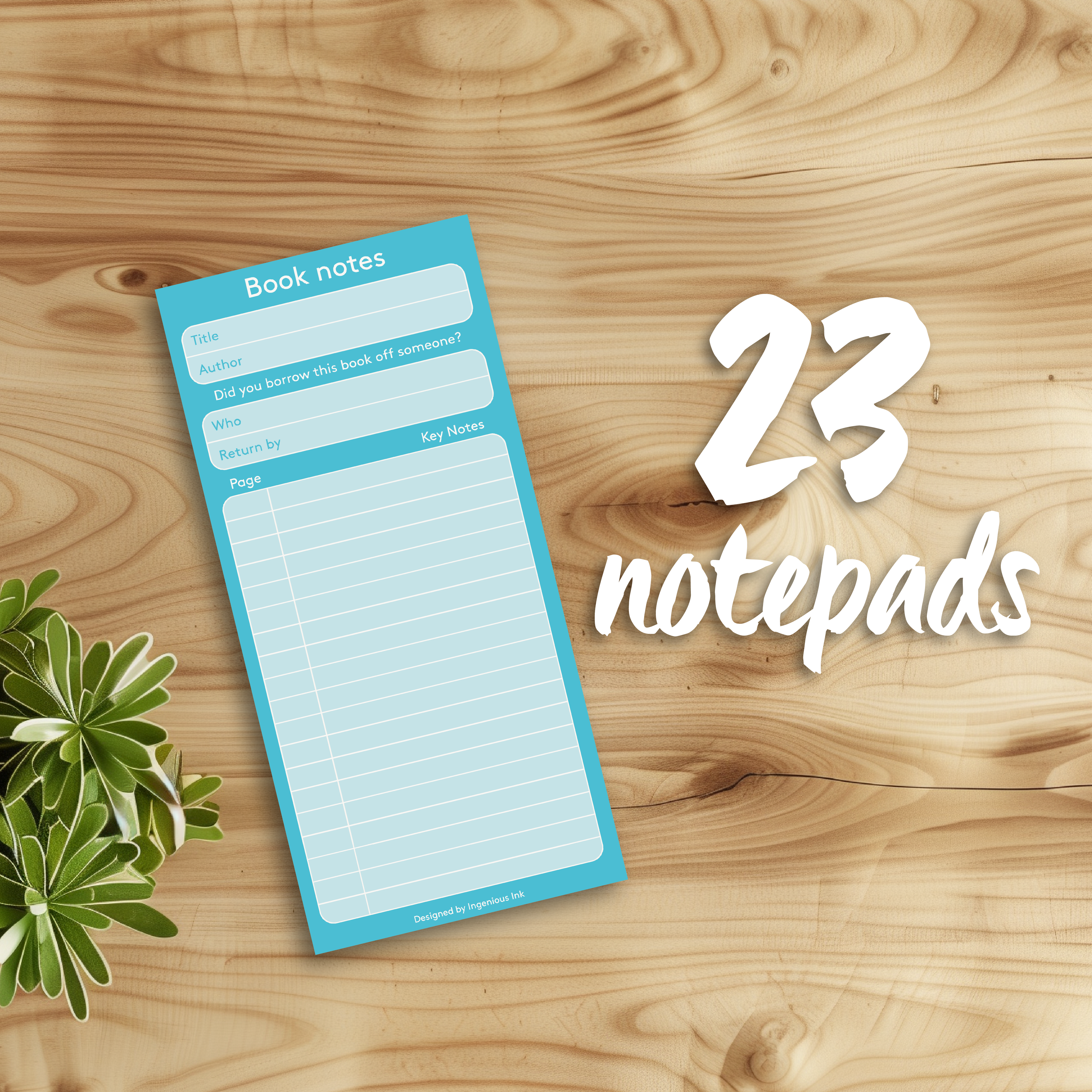 Book Notes notepad