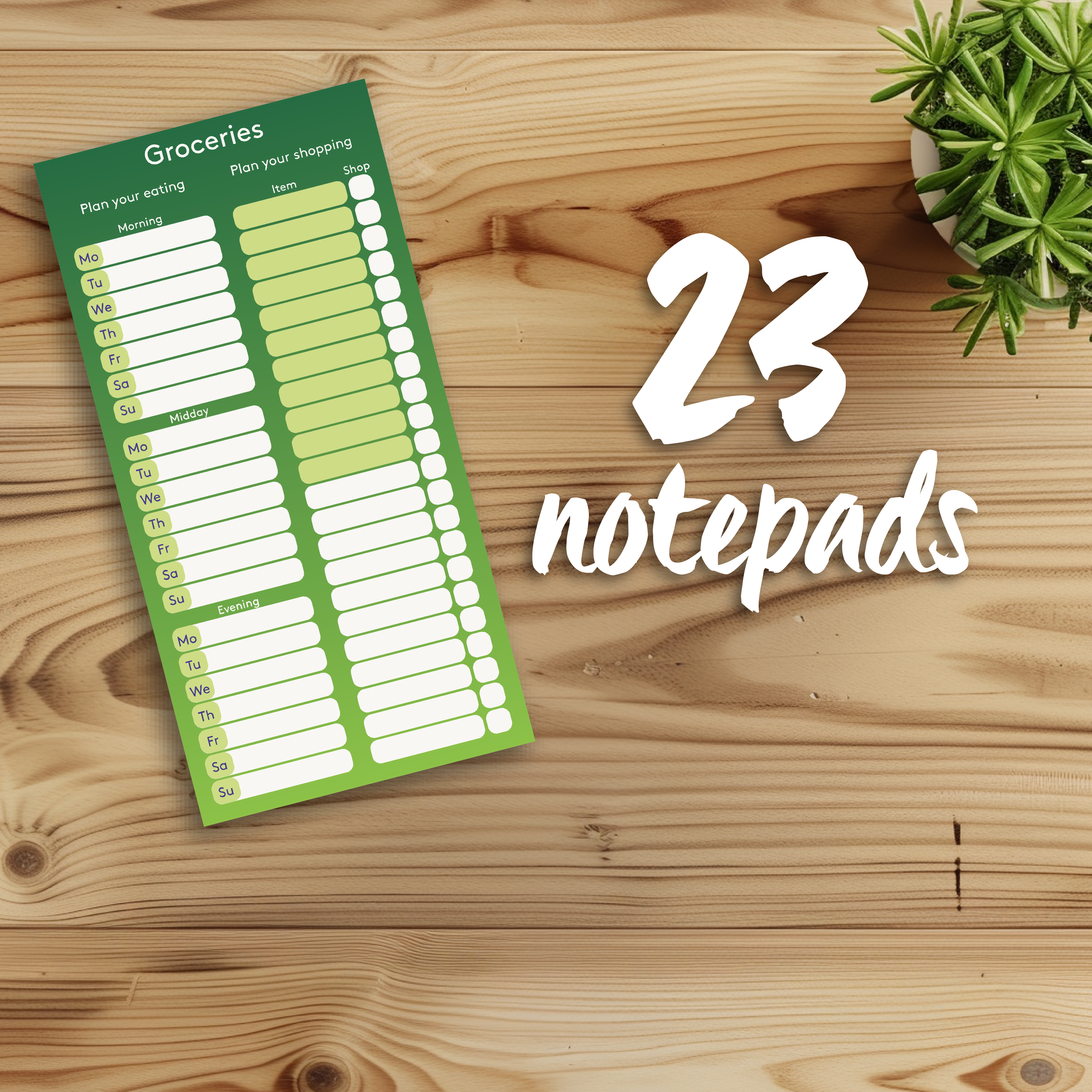 Groceries notepad