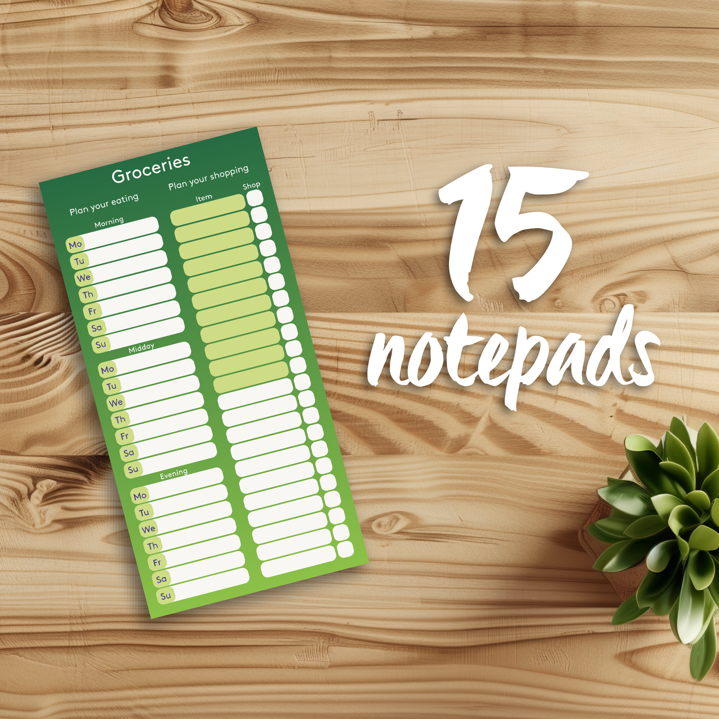 Groceries notepad