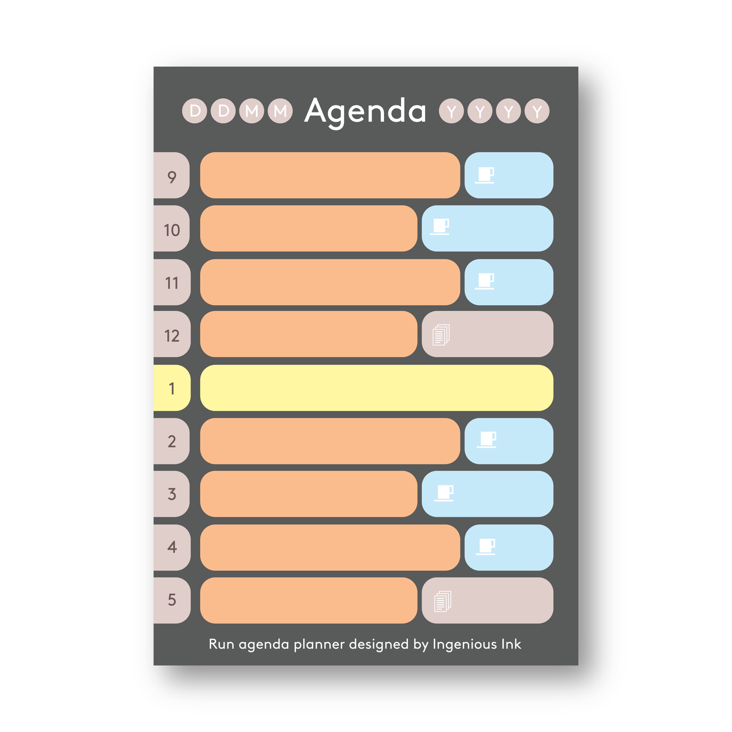 Run agenda (Digital sample)