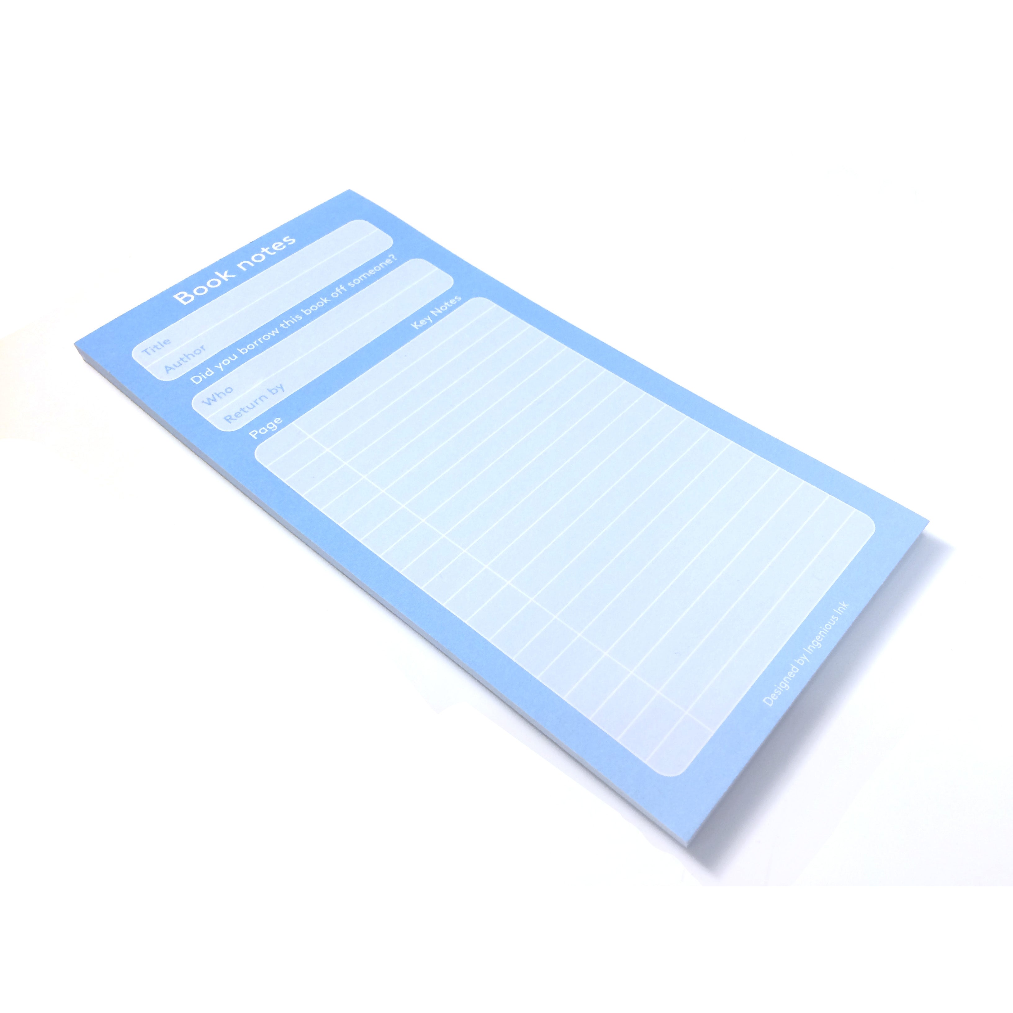 Book Notes notepad