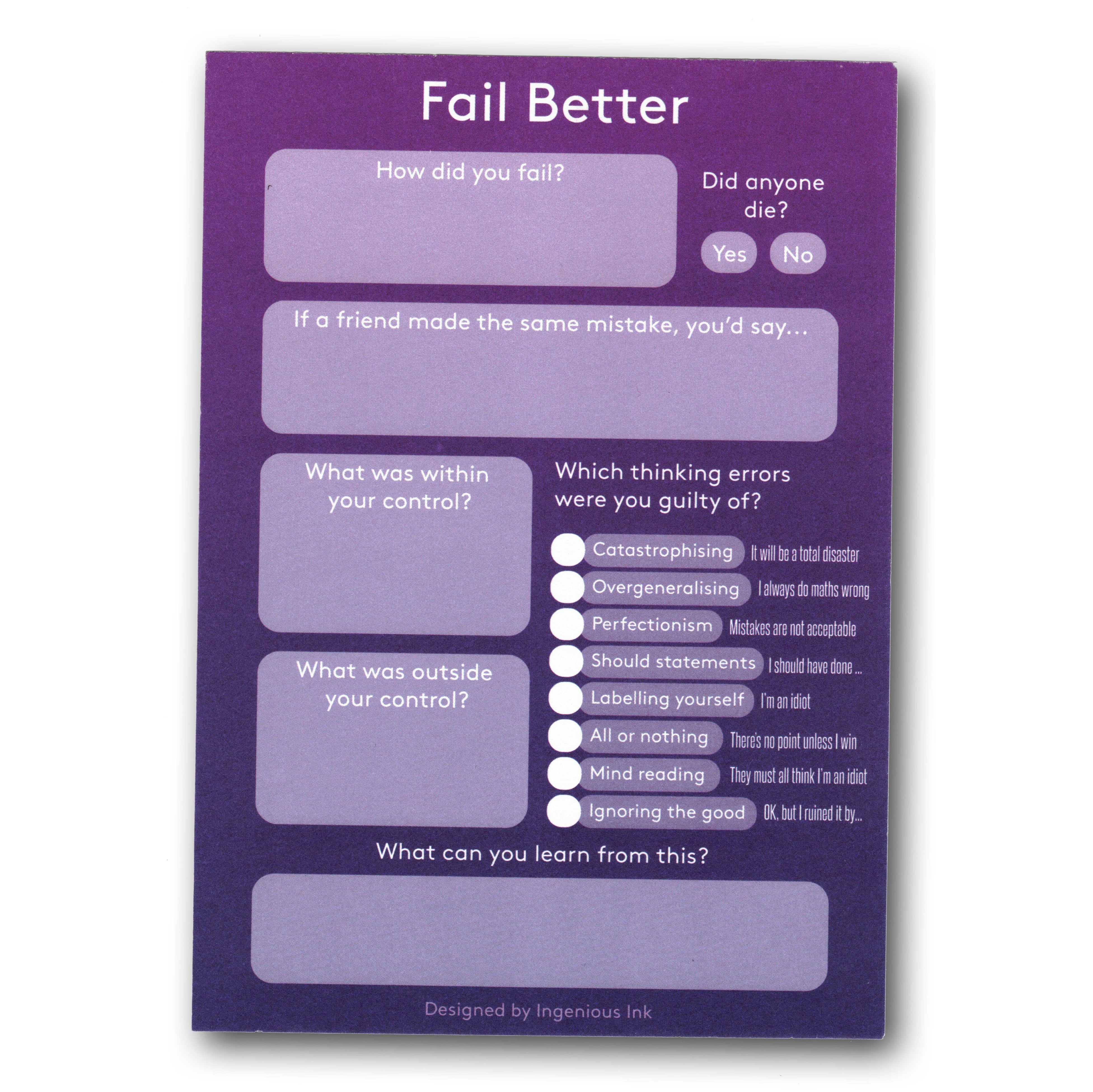 Fail better notepad